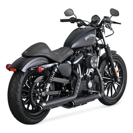 vance hines twin slash 3 slip on pcx mufflers black for harley fits 2014 2020 xl sportster