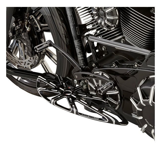 arlen ness 10 gauge rider floorboards black cc for harley fits 1986 2017 fl softail 2012 2016 dyna fld switchback 1983 2023 touring 2009 2023 trikes