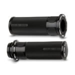 arlen ness fusion billet slot track grips black for harley fits 1974 2021 h d with single or dual throttle cables excl street