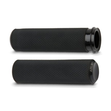 ness knurled fusion grips black for harley fits 1974 2022 h d with single or dual throttle cables excl street