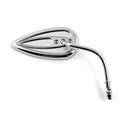ness die cast chrome teardrop mirror right for harley fits use p n 544044 for yamaha