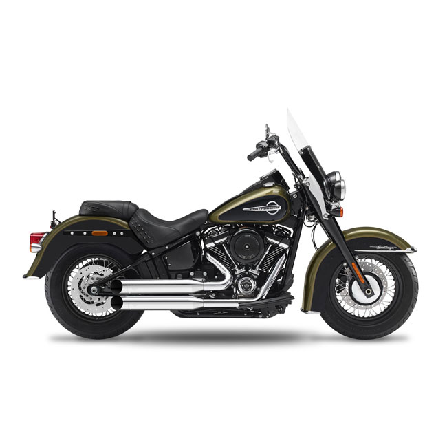 kesstech 2in2 fusion long shotgun low exhaust ese chrome for harley fits softail 2018 2020 slim me107 2018 2019 heritage classic me107 2018 2020 deluxe me107 2