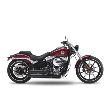 kesstech 2in2 3 shotgun low exhaust esm3 black matt for harley fits softail 2012 2016 breakout tc103 3