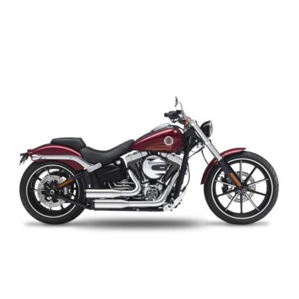 kesstech 2in2 3 shotgun low staggered exhaust esm3 chrome for harley fits softail 2012 2016 breakout tc103 6