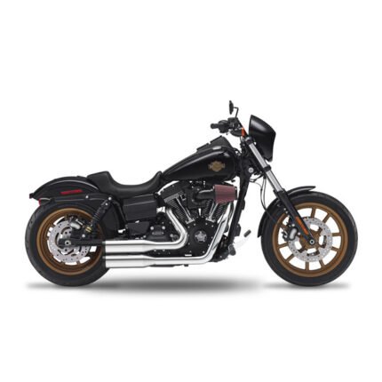 kesstech 2in2 3 shotgun low exhaust esm3 chrome for harley fits dyna 2016 2017 low rider s tc110 6