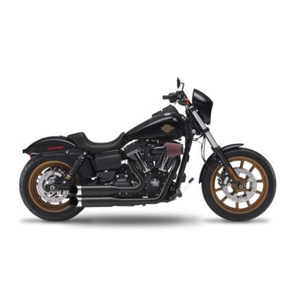 kesstech 2in2 3 shotgun low exhaust esm3 black matt for harley fits dyna 2016 2017 low rider s tc110 7