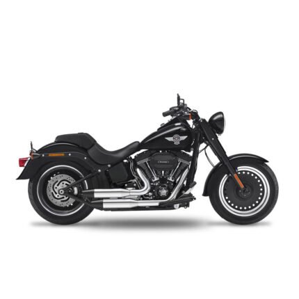 kesstech 2in2 3 shotgun low staggered exhaust esm3 chrome for harley fits softail 2016 2017 slim s tc110 2016 2017 fat boy s tc110 3