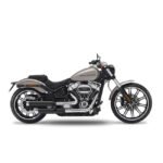 kesstech 2in2 fusion long slip ons ese black matt for harley fits softail 2018 2019 breakout me107 2018 2020 fat boy me107 4