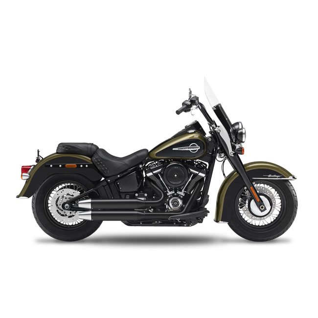 kesstech 2in2 fusion long shotgun low exhaust ese black ma for harley fits softail 2018 2020 slim me107 2018 2019 heritage classic me107 2018 2020 deluxe me107 7