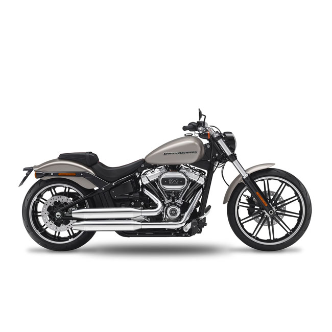 kesstech 2in2 fusion long shotgun low exhaust ese chrome for harley fits softail 2018 2019 breakout me107 2018 2020 fat boy me107 2