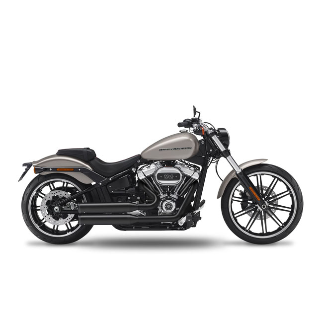 kesstech 2in2 fusion long shotgun low exhaust ese black ma for harley fits softail 2018 2019 breakout me107 2018 2020 fat boy me107 4