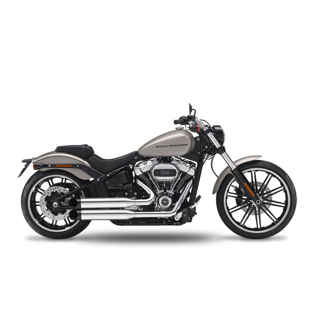 kesstech 2in2 fusion long shotgun low exhaust ese chrome for harley fits softail 2018 2019 breakout me107 2018 2020 fat boy me107 10