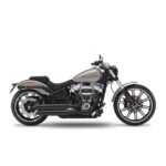 kesstech 2in2 fusion long shotgun low exhaust ese black ma for harley fits softail 2018 2020 breakout 114 s me114 2018 2020 fat boy 114 s me114 2