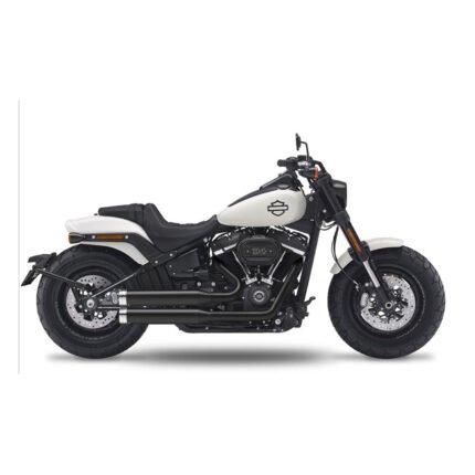 kesstech 2in2 fusion long shotgun low exhaust ese black ma for harley fits softail 2018 2020 fat bob me107 7
