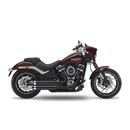 kesstech 2in2 fusion long shotgun low exhaust ese black ma for harley fits softail 2018 2020 sport glide me107 8