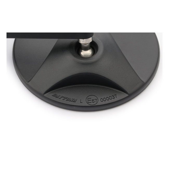 daytona clamp on abs mirror 22mm for harley fits twenty two millimeter diameter handlebars