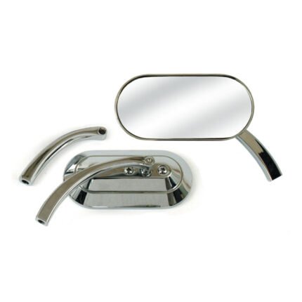 custom oval mirror chrome for harley fits adapter may be required 1977 hon suz kaw or 1978 1989 for yamaha