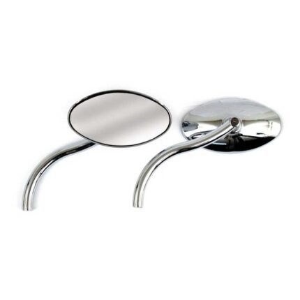 oval mirror set with styled stem for harley fits 1965 up h d