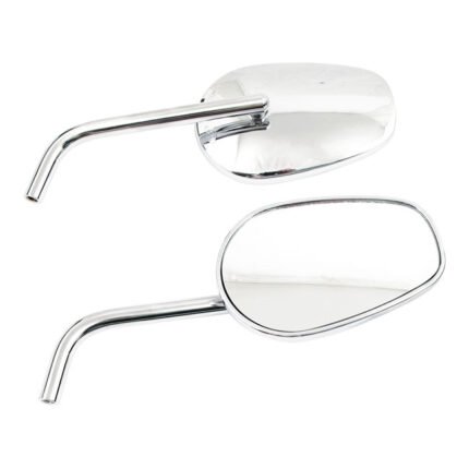 highway hawk classic mirror set chrome for harley fits universal