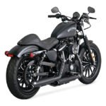 vance hines twin slash 3 slip on mufflers black for harley fits fourteen twenty extra large