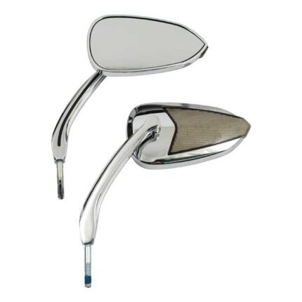 fury led turn signal mirror set with running light chrome for harley