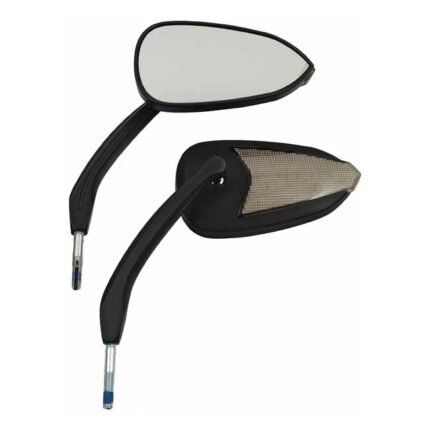 fury led turn signal mirror set with running light black for harley