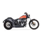 Vance & Hines, 2-1/2" Shortshots Staggered Exh. Pcx. Black for Harley Fits: Softail: 2012-2017 FLS Slim, FLSS Slim S, FLSTF Fat Boy, FLSTFS Fat Boy S, FLST/C Heritage, FLSTN Deluxe. (Excl. 2013-2017 Breakout & CVO Breakout) - Image 2
