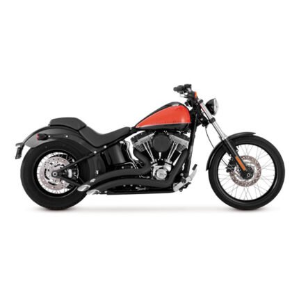 Vance & Hines, 2-1/2" Big Radius 2-2 Exhaust. Black for Harley Fits: 1986-2017 Softail (excl. 2008-2011 Rockers; 2013-2017 Breakout, CVO Breakout)